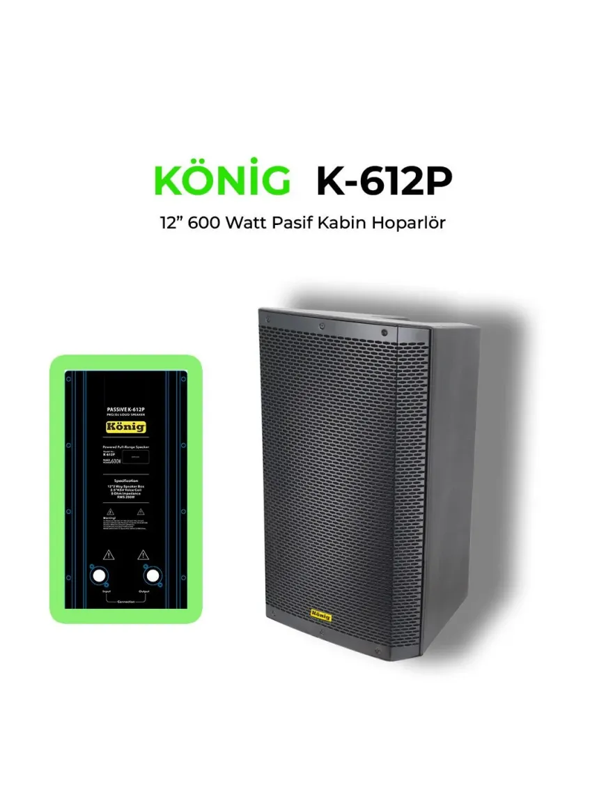 König K–612 P Pasif Hoparlör 600W