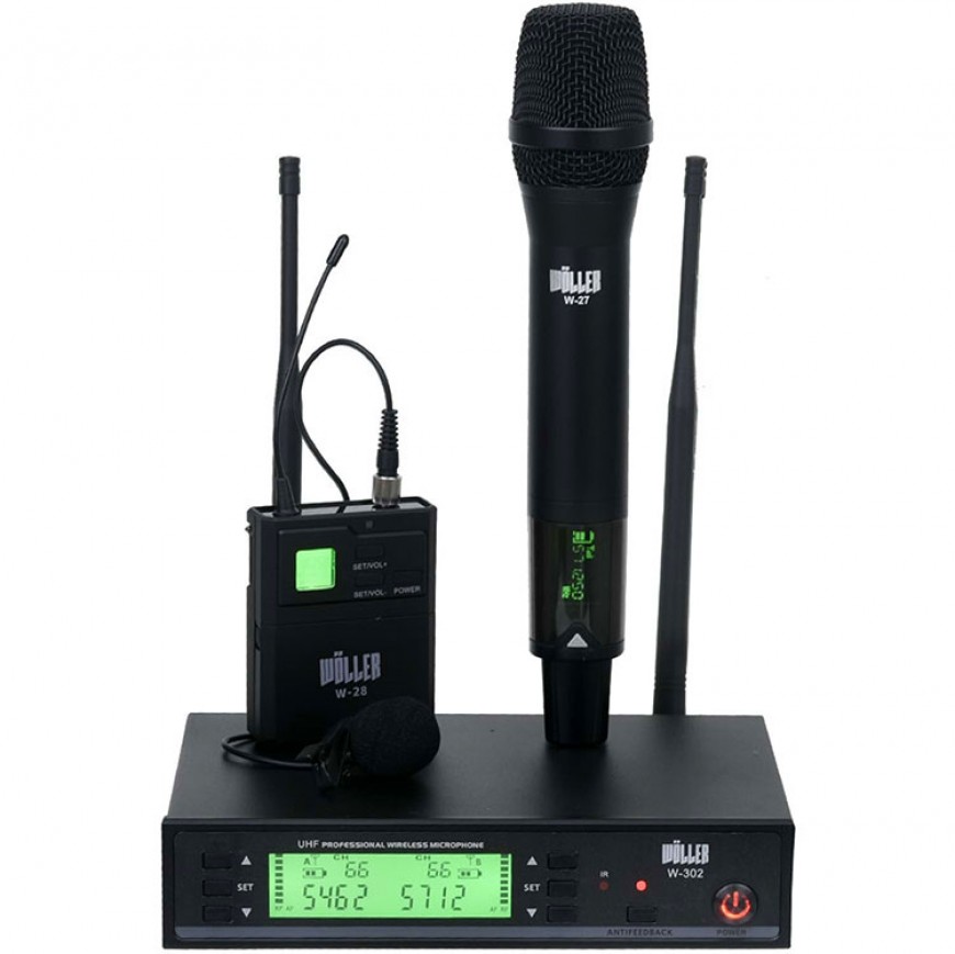 WÖLLER W-302EY 1 EL 1 YAKA DİGİTAL TELSİZ MİKROFON (ANTİ FEEDBACK TEKNOLOJİ)