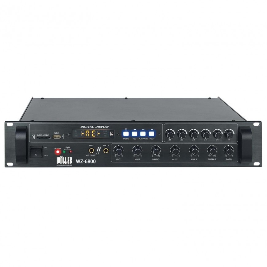 WÖLLER WZ-6800 HAT TRAFOLU 6 BÖLGE MİKSER AMPLİ