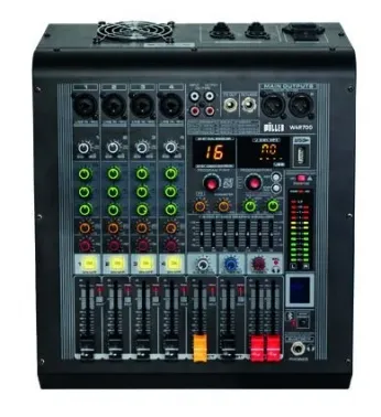 WÖLLER W4R700 4 Kanal 2x350 Watt Power Mixer