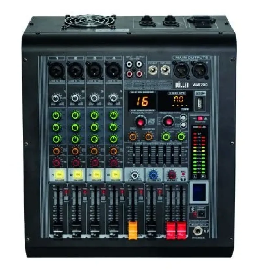 WÖLLER W4R700 4 Kanal 2x350 Watt Power Mixer