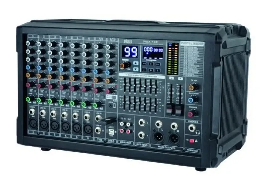WÖLLER WUX10P 10 Kanal 2x750 Watt Power Mixer