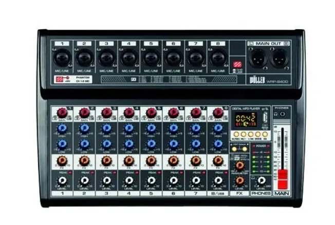WÖLLER WRP8400 8 Kanal 2x200 Watt Power Mixer