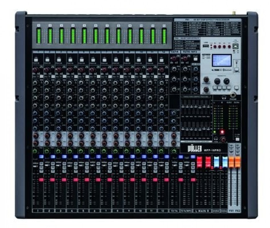 WÖLLER WFP16PRO 16 Kanal 2x1500 Watt Power Mixer