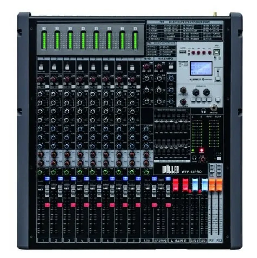 WÖLLER WFP12PRO 12 Kanal 2x1500 Watt Power Mixer