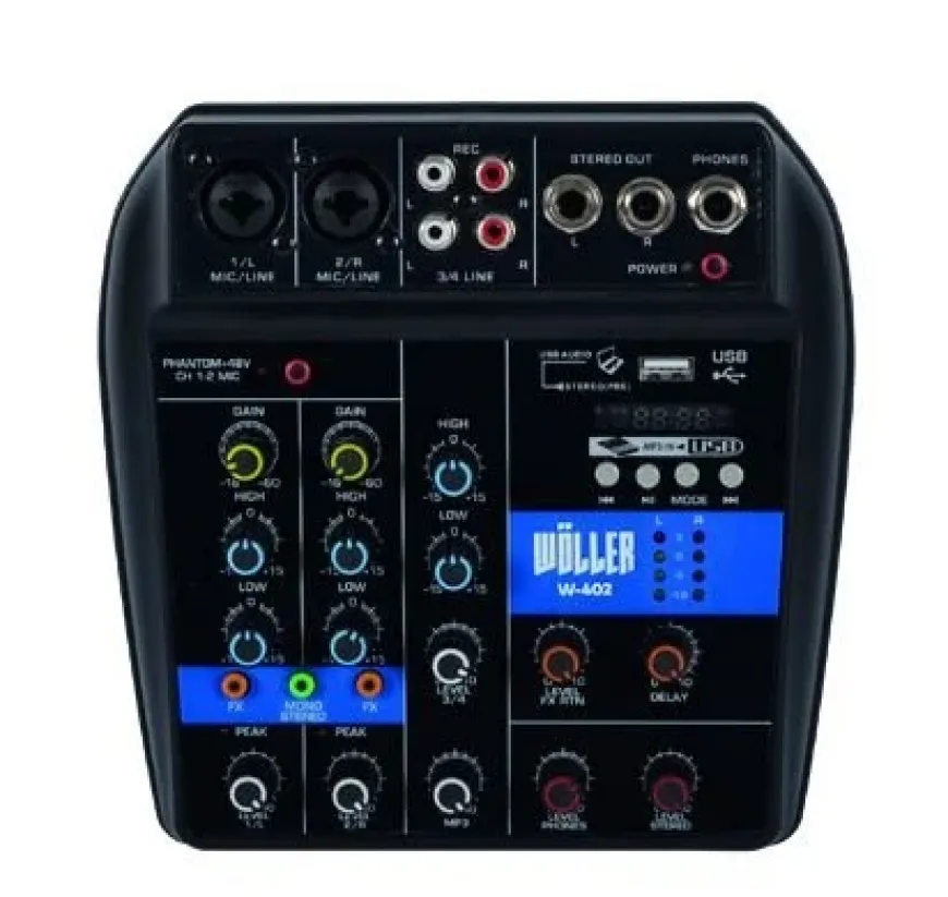 WÖLLER W-402 4 Kanal Anolog Mixer
