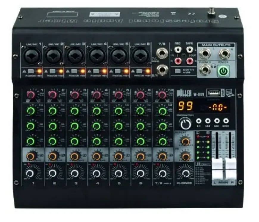 WÖLLER W809 8 Kanal Anolog Mixer