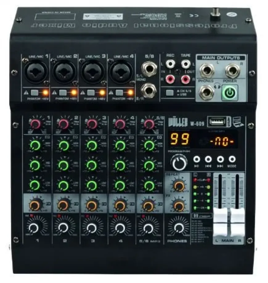 WÖLLER W609 6 Kanal Anolog Mixer