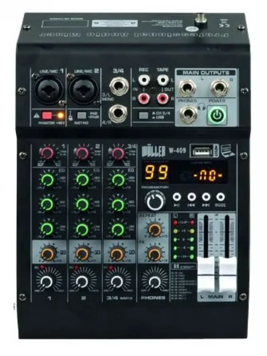 WÖLLER W409 4 Kanal Anolog Mixer