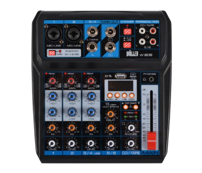 WÖLLER W606 6 Kanal Anolog Mixer