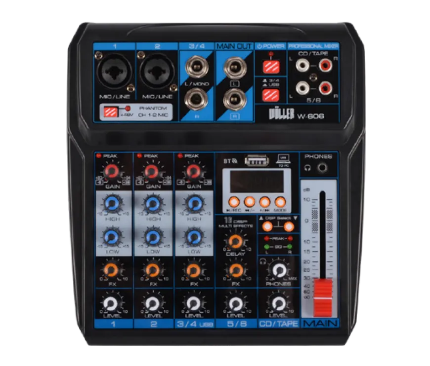 WÖLLER W606 6 Kanal Anolog Mixer