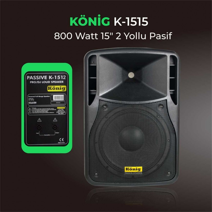 KÖNİG K1515 1x15'' 800 Watt Pasif Hoparlör