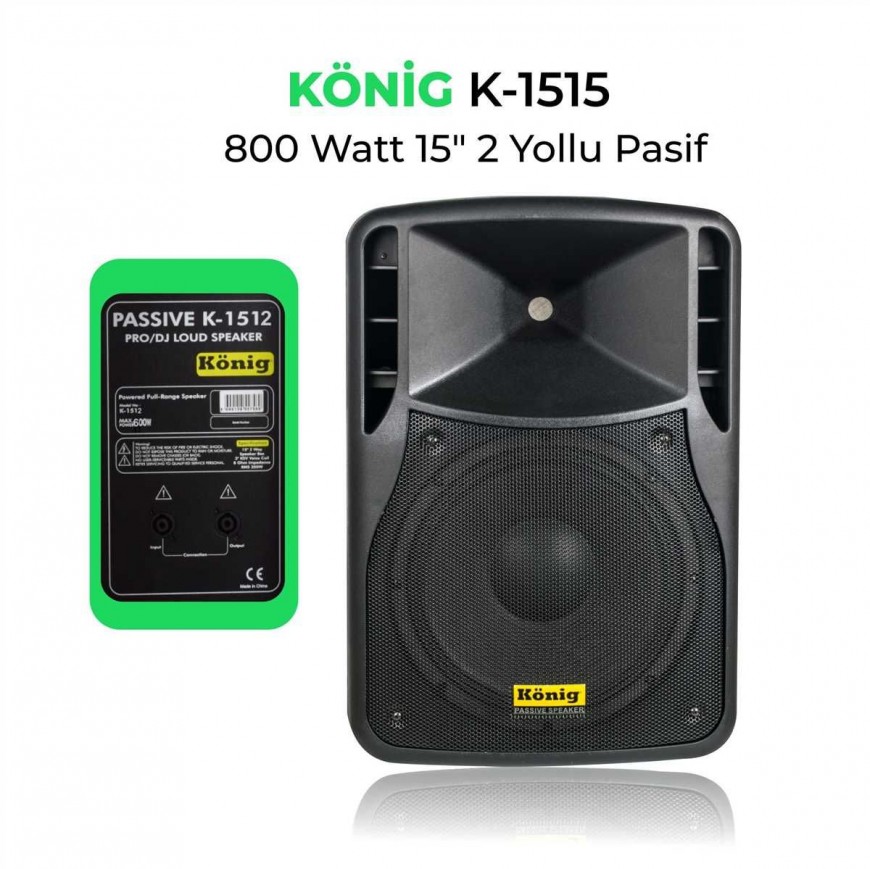 KÖNİG K1515 1x15'' 800 Watt Pasif Hoparlör