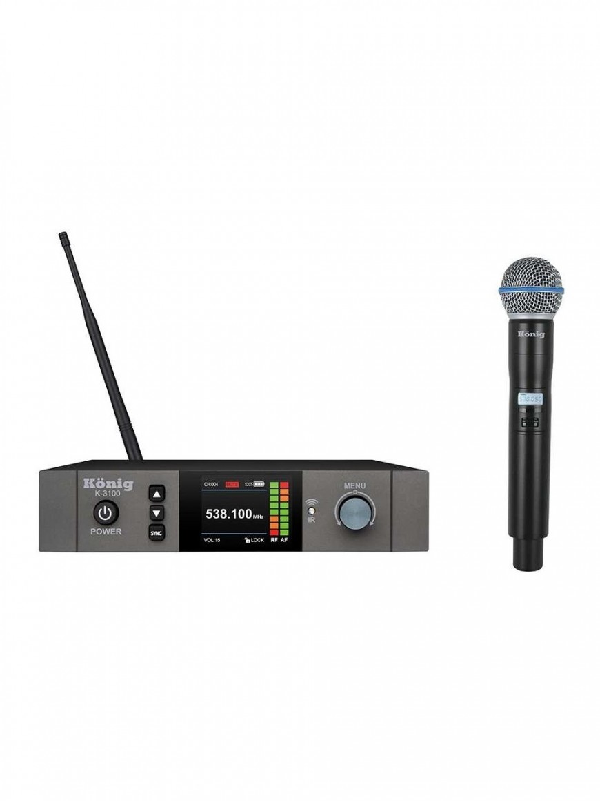 König K-3100 Tek El Kablosuz Telsiz Mikrofon 99 Digital Kanal Uhf