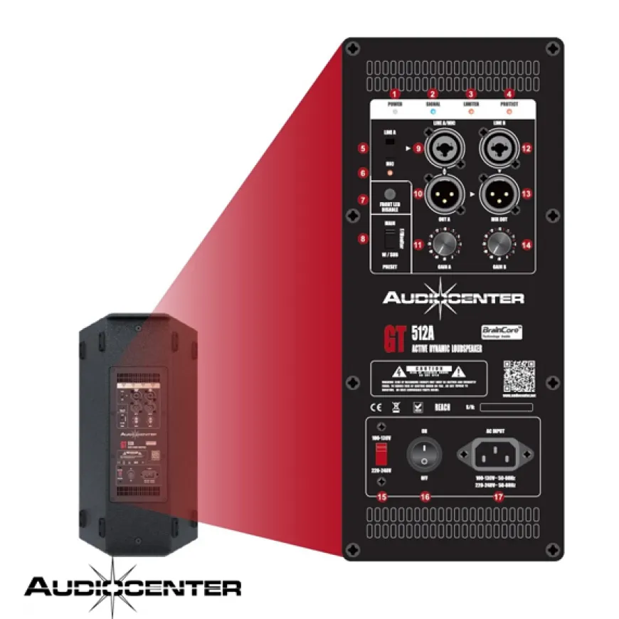 AudioCenter GT512A 1x12'' 2200 Watt Aktif Hoparlör